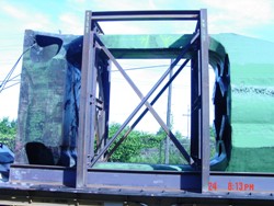 Closeup of bracing for press